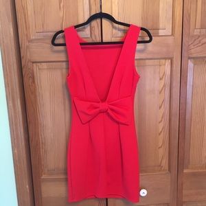 Red Open Back Dress